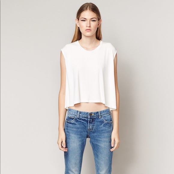 Tops - SWING CROP TOP - WHITE